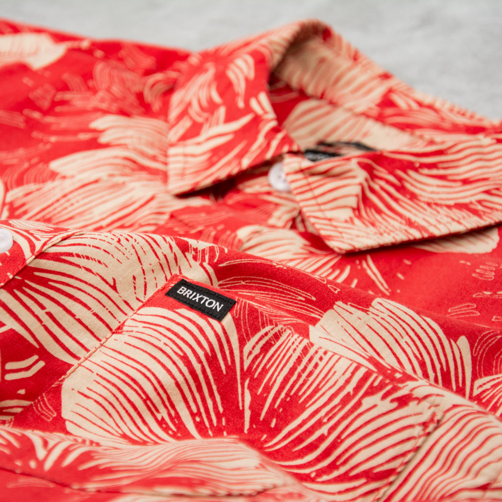 Brixton Charter Print Woven Shirt - Casa Red / Oatmilk Floral 2