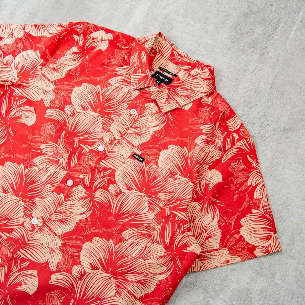 Brixton Charter Print Woven Shirt - Casa Red / Oatmilk Floral 3