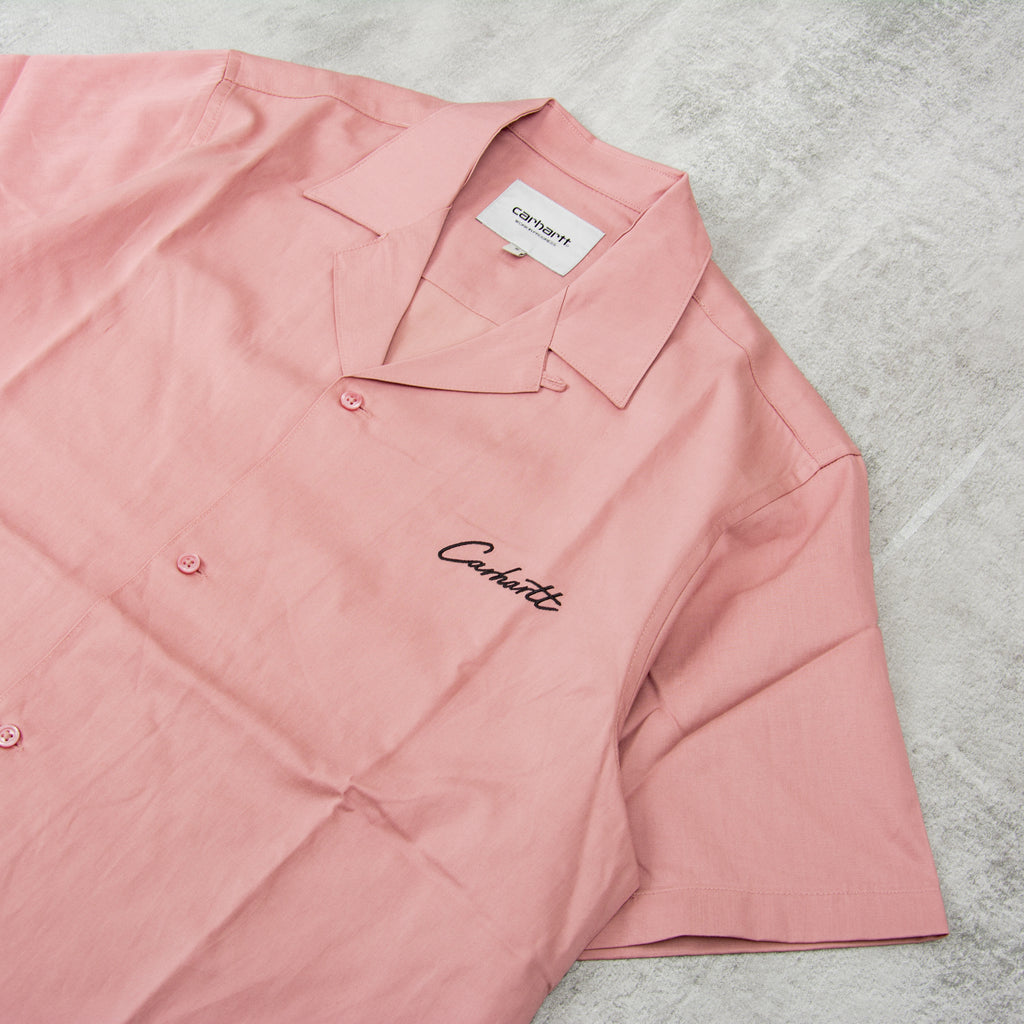 Carhartt WIP Delray S/S Shirt - Glassy Pink / Black 3