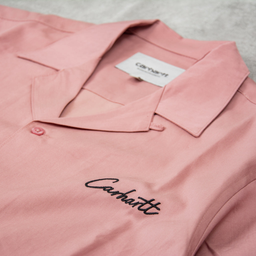 Carhartt WIP Delray S/S Shirt - Glassy Pink / Black 2