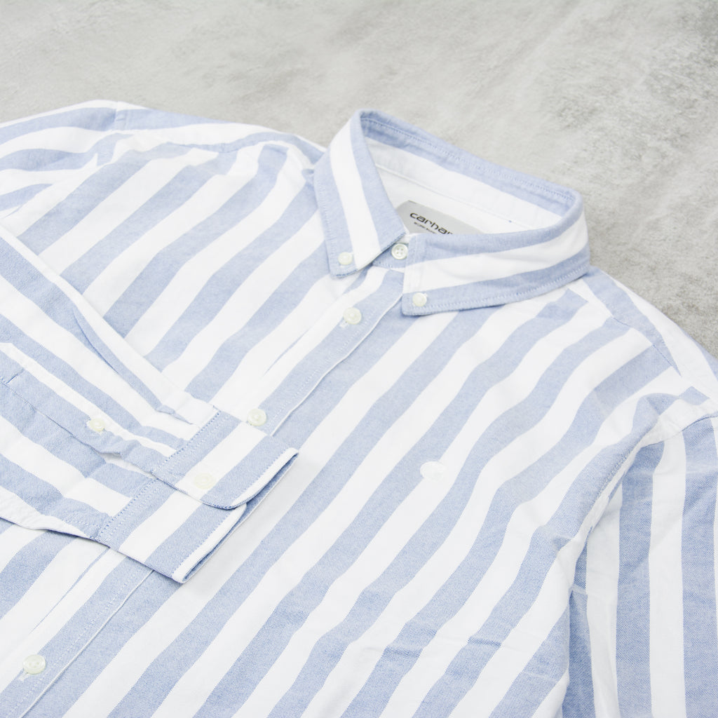 Carhartt WIP Dillion Striped L/S Shirt - Bleach / White 2