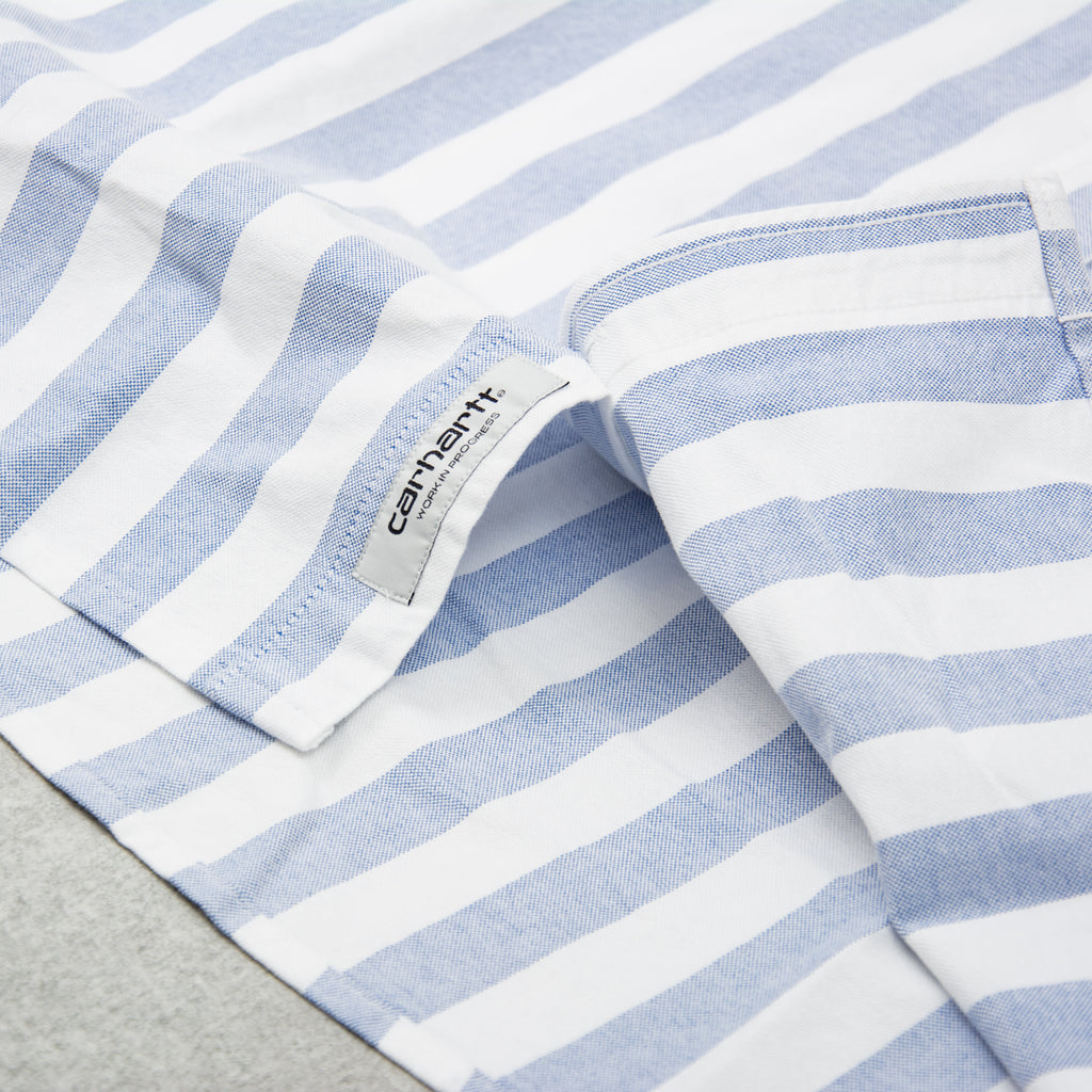 Carhartt WIP Dillion Striped L/S Shirt - Bleach / White 3