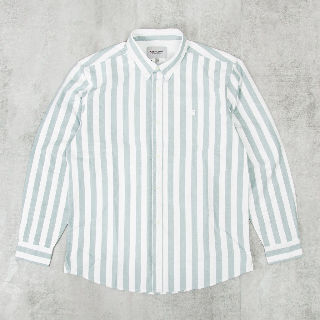Carhartt WIP Dillion Striped L/S Shirt - Chervil / White 1