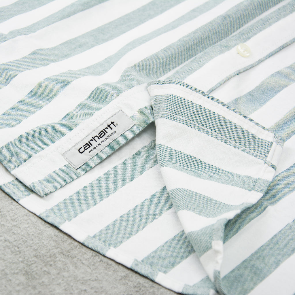 Carhartt WIP Dillion Striped L/S Shirt - Chervil / White 3