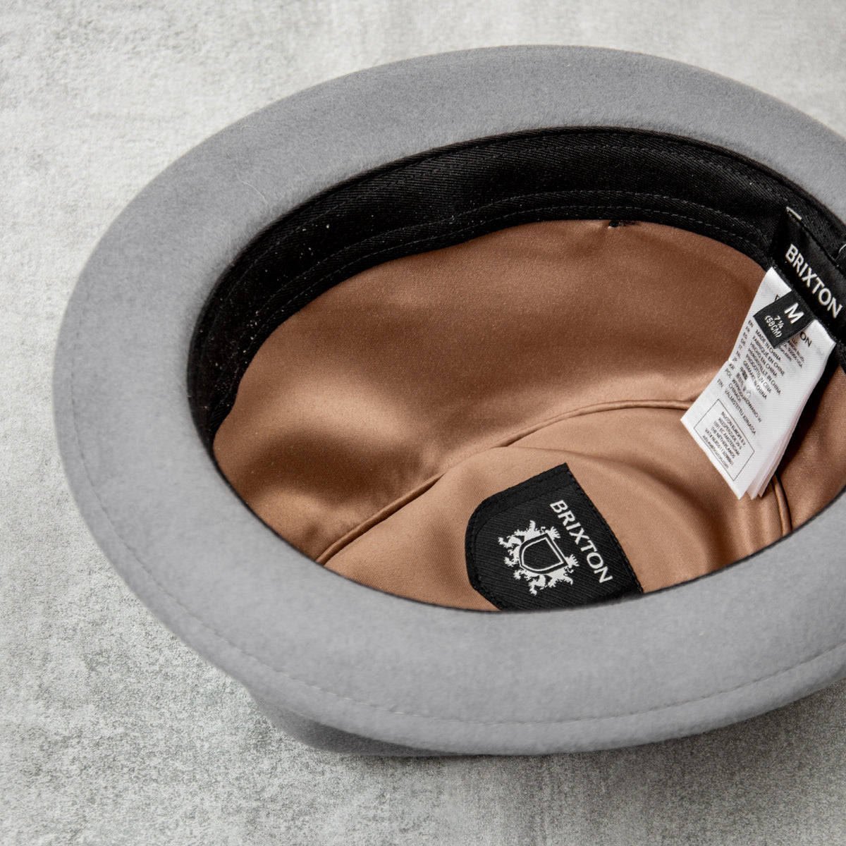 Buy the Brixton Gain Fedora Grey Black @Union Clothing Union