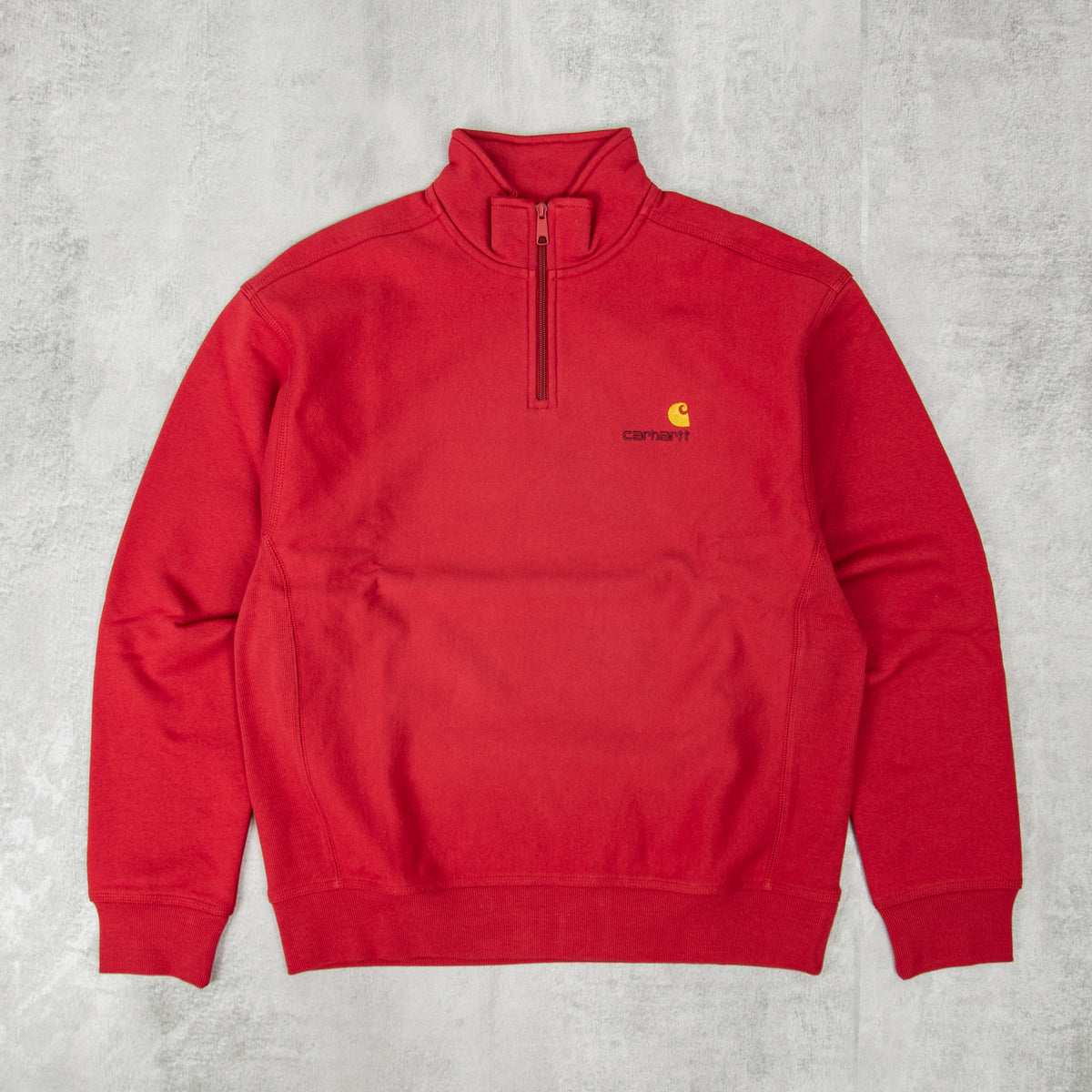 Carhartt WIP Half Zip American Script Sweat Tuscany