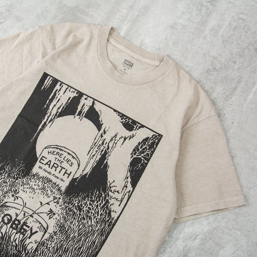 Obey Here Lies The Earth Tee - Pigment Silver Grey 2