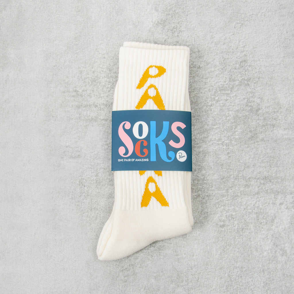 By Parra Hole Logo Crew Sock - White 1