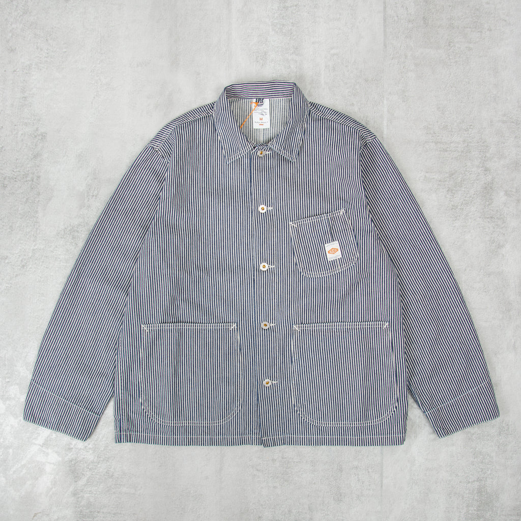 Nudie Howie Hickory Chore Jacket - Blue / Off White 1
