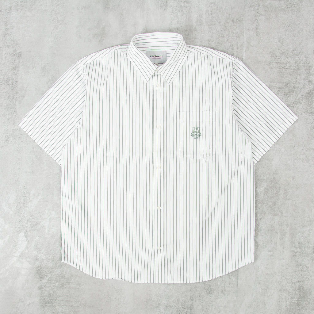 Carhartt WIP Linus S/S  Stripe Shirt - Park / White 1