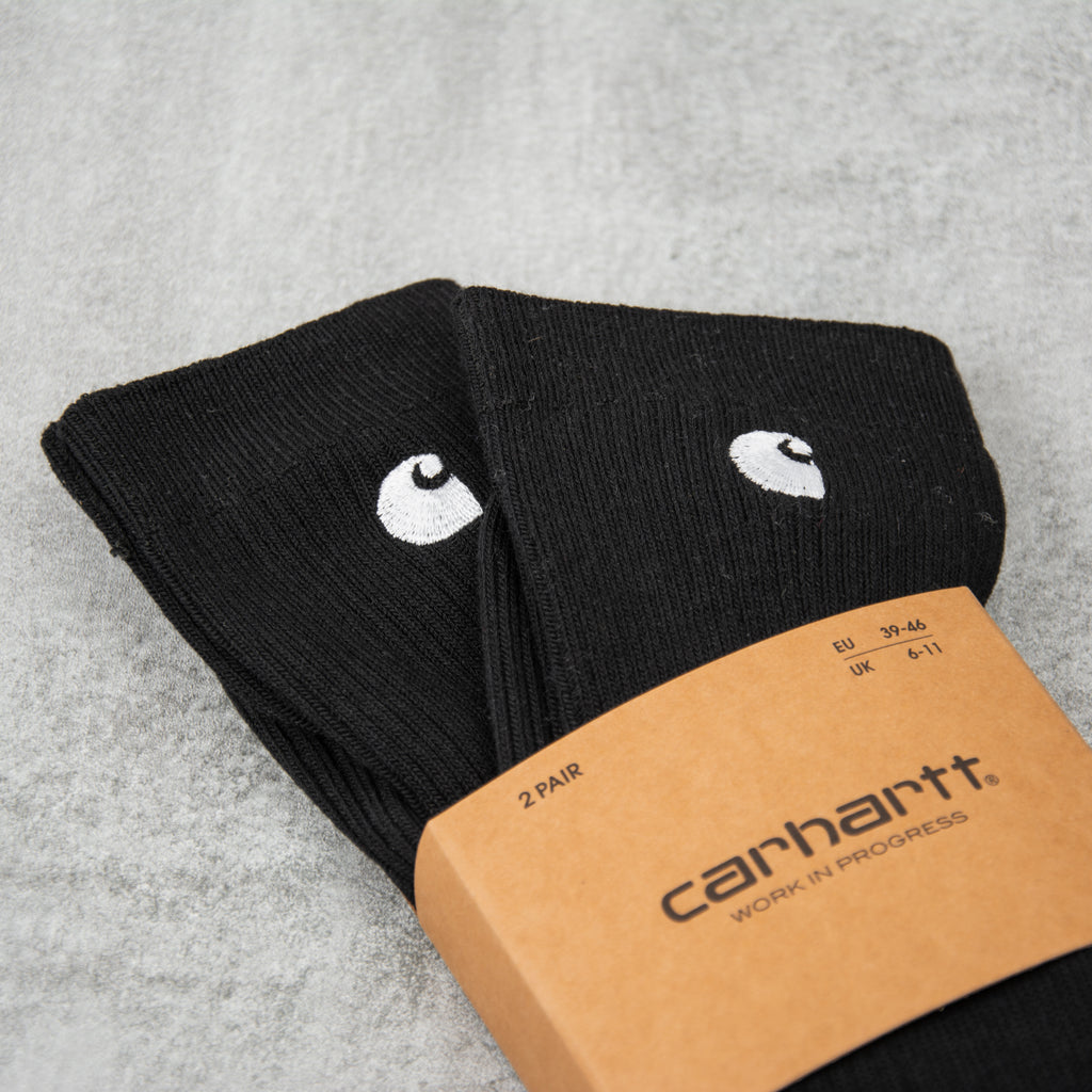 Carhartt WIP Madison 2 Pack Socks - Black / White 2