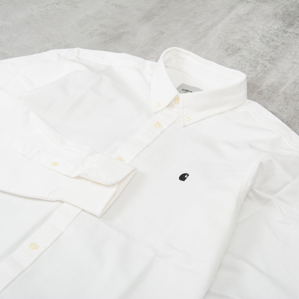 Carhartt WIP Madison L/S Shirt - White / Black 3