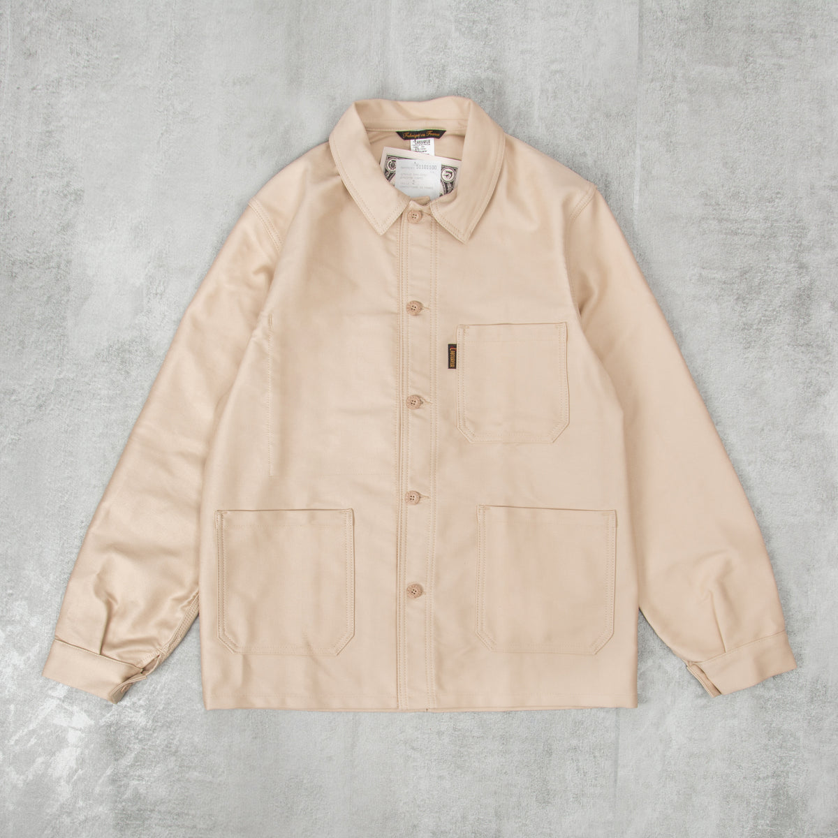 Buy the Le Laboureur Moleskin Work Jacket Ecru online Union Clothing Union Clothing