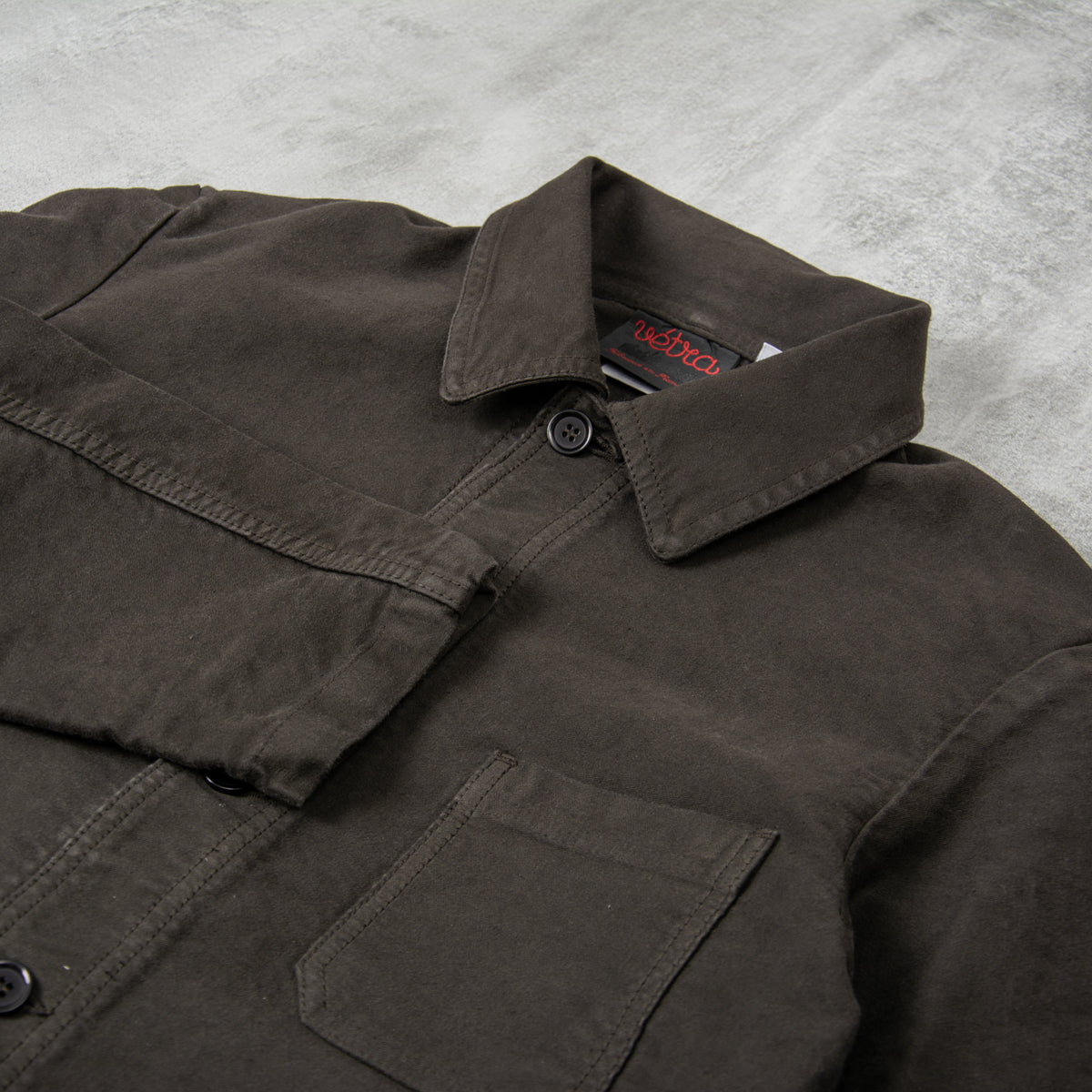 Buy the Vetra Moleskin Workwear Jacket 5C Olive Union Clothing