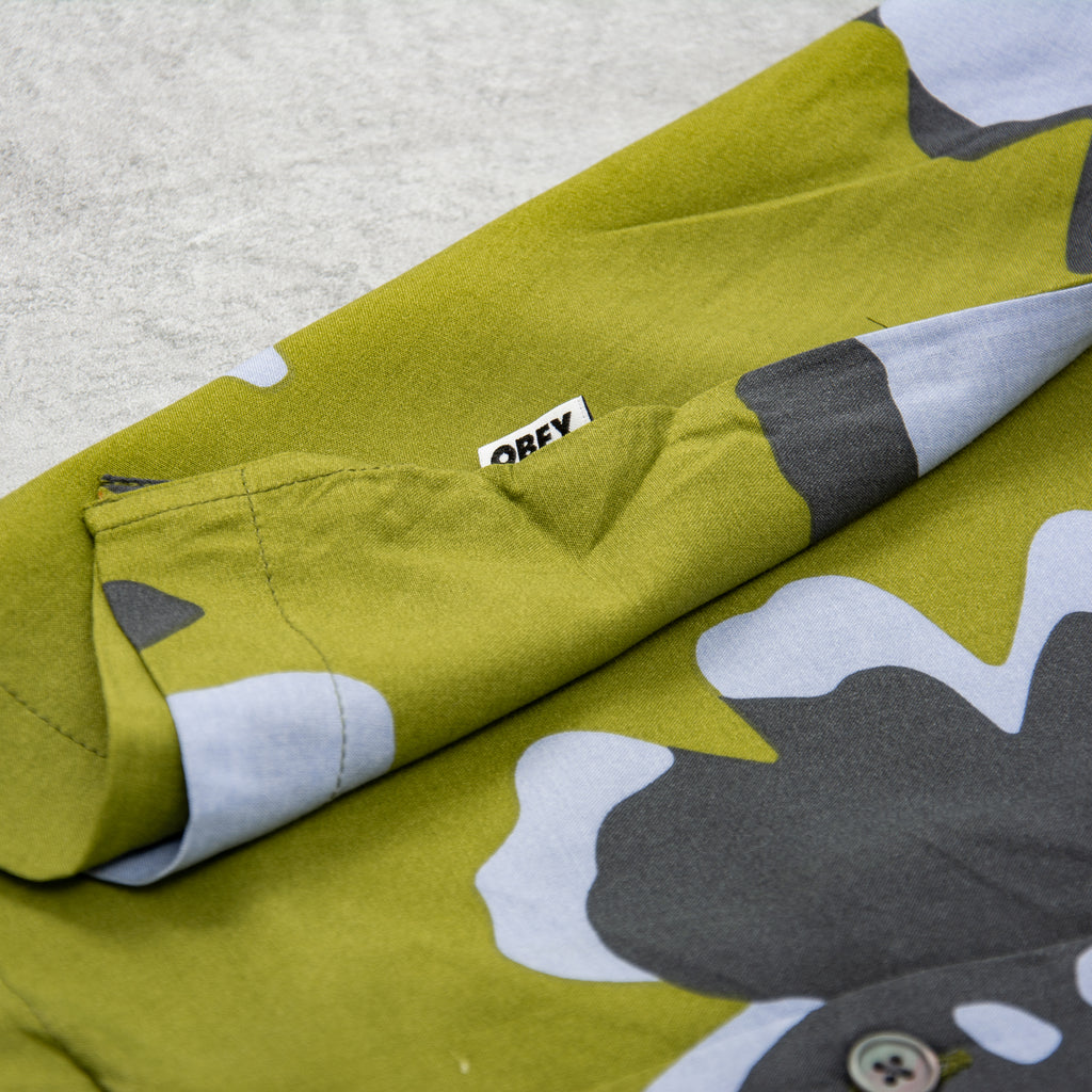 Obey Paper Cuts Woven S/S Shirts - Moss Green 3