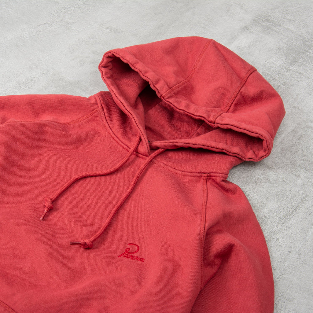 By Parra Script Logo Hooded Sweat - Brick Red 2