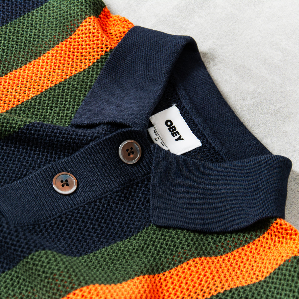 Buy the Obey Seth Polo Sweater S/S - Dark Navy@Union Clothing 