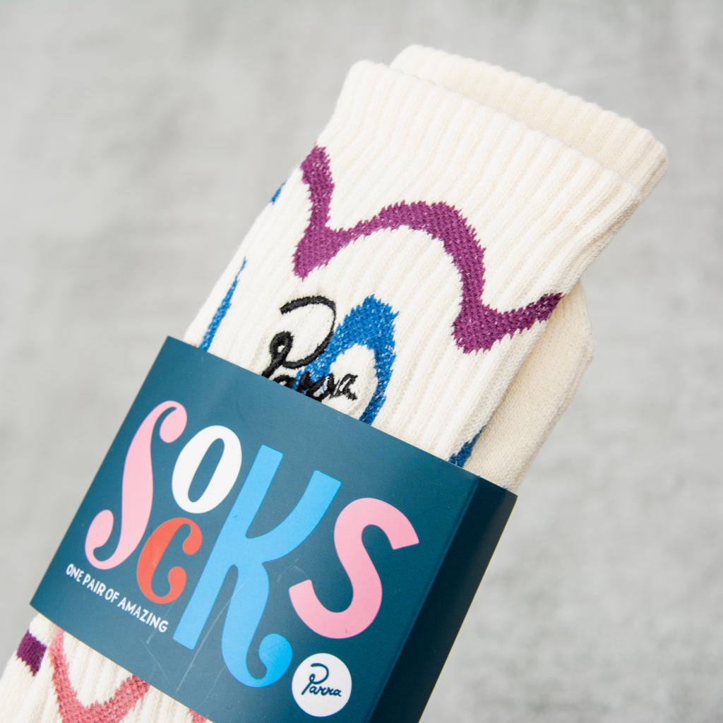 By Parra Sock Wave Crew Sock - White 2