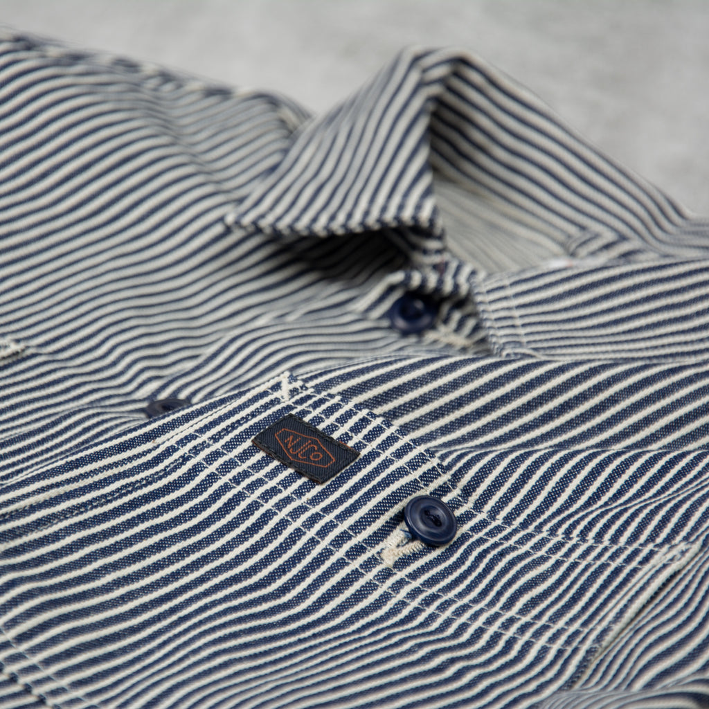 Nudie Vincent Hickory Stripe Shirt - Indigo 3
