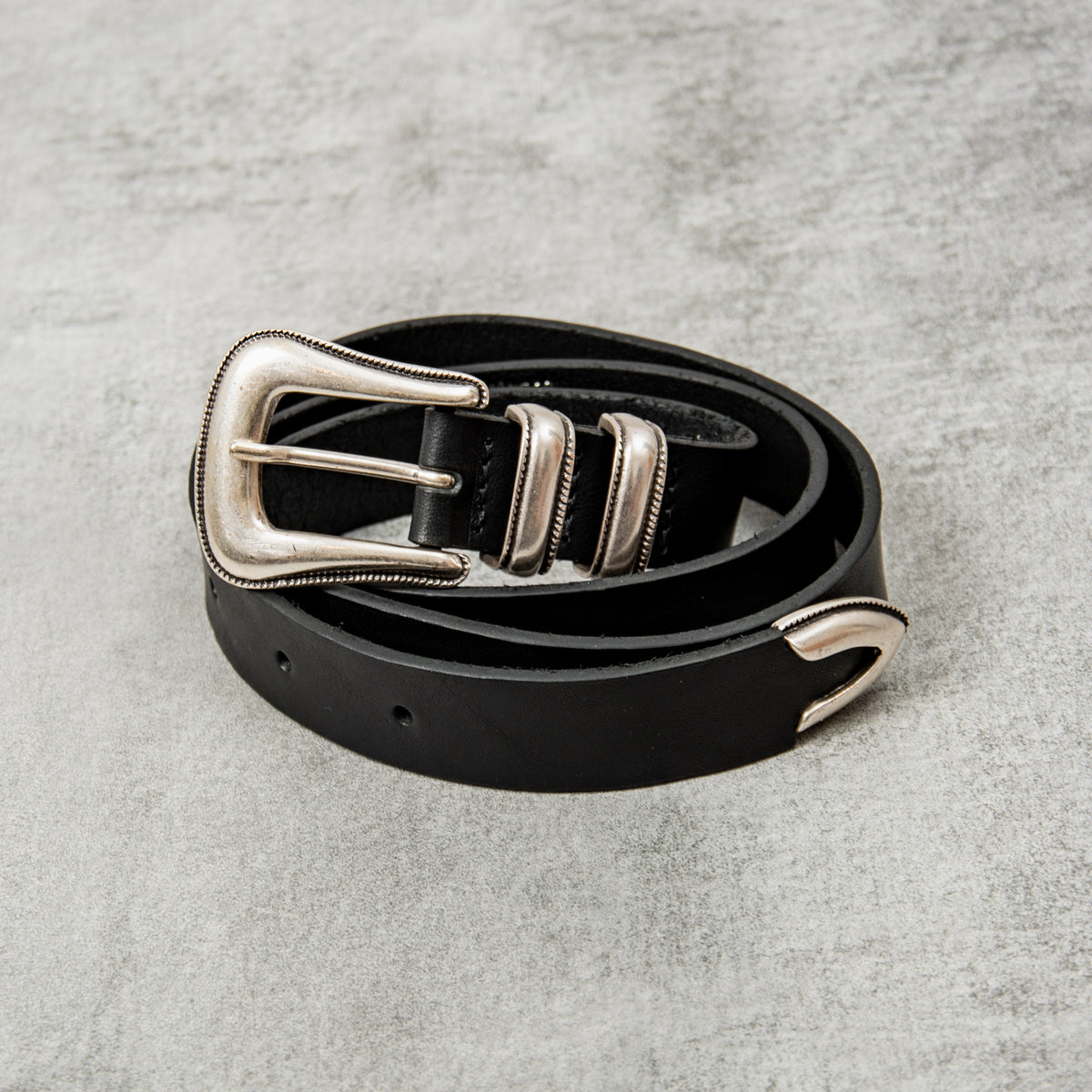 Buy the Nudie Western Silver Belt Black online @Union Clothing