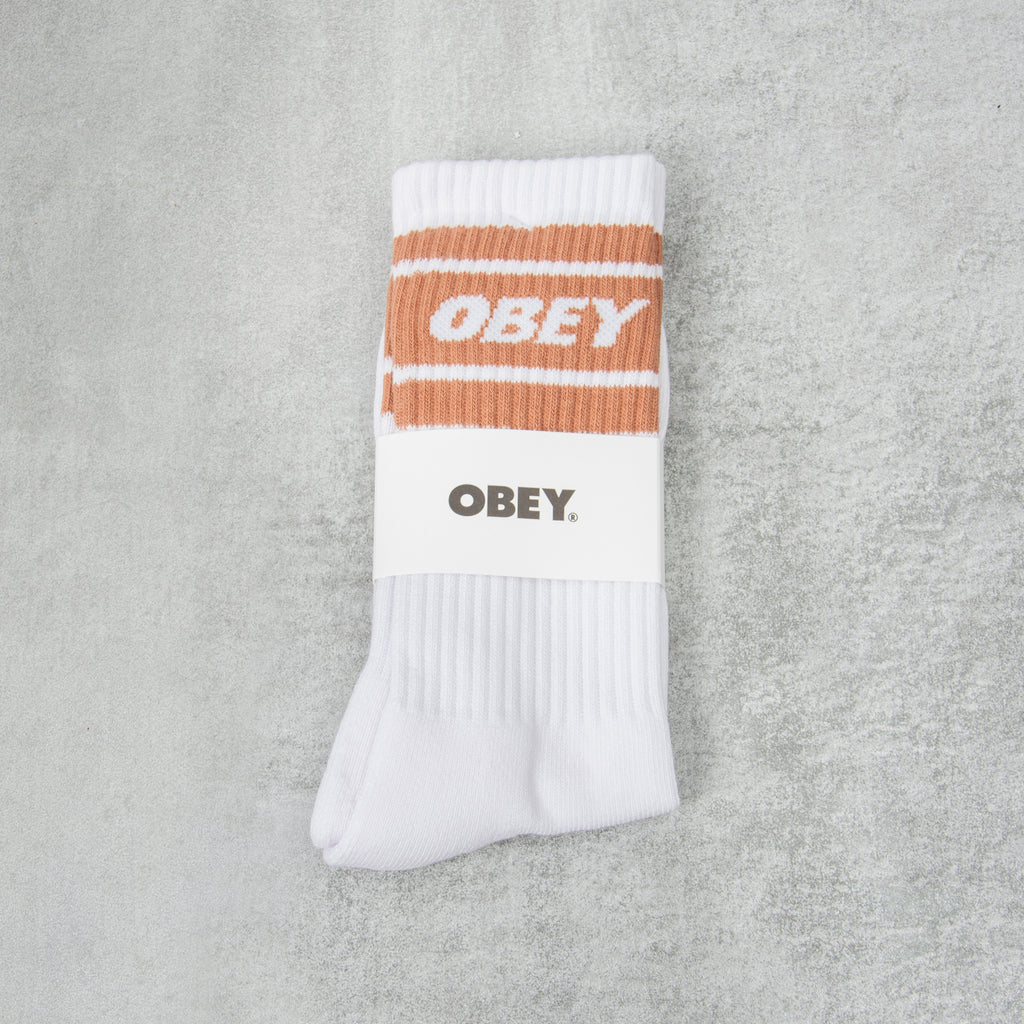 Obey Cooper II Socks - White / Brown Sugar 1