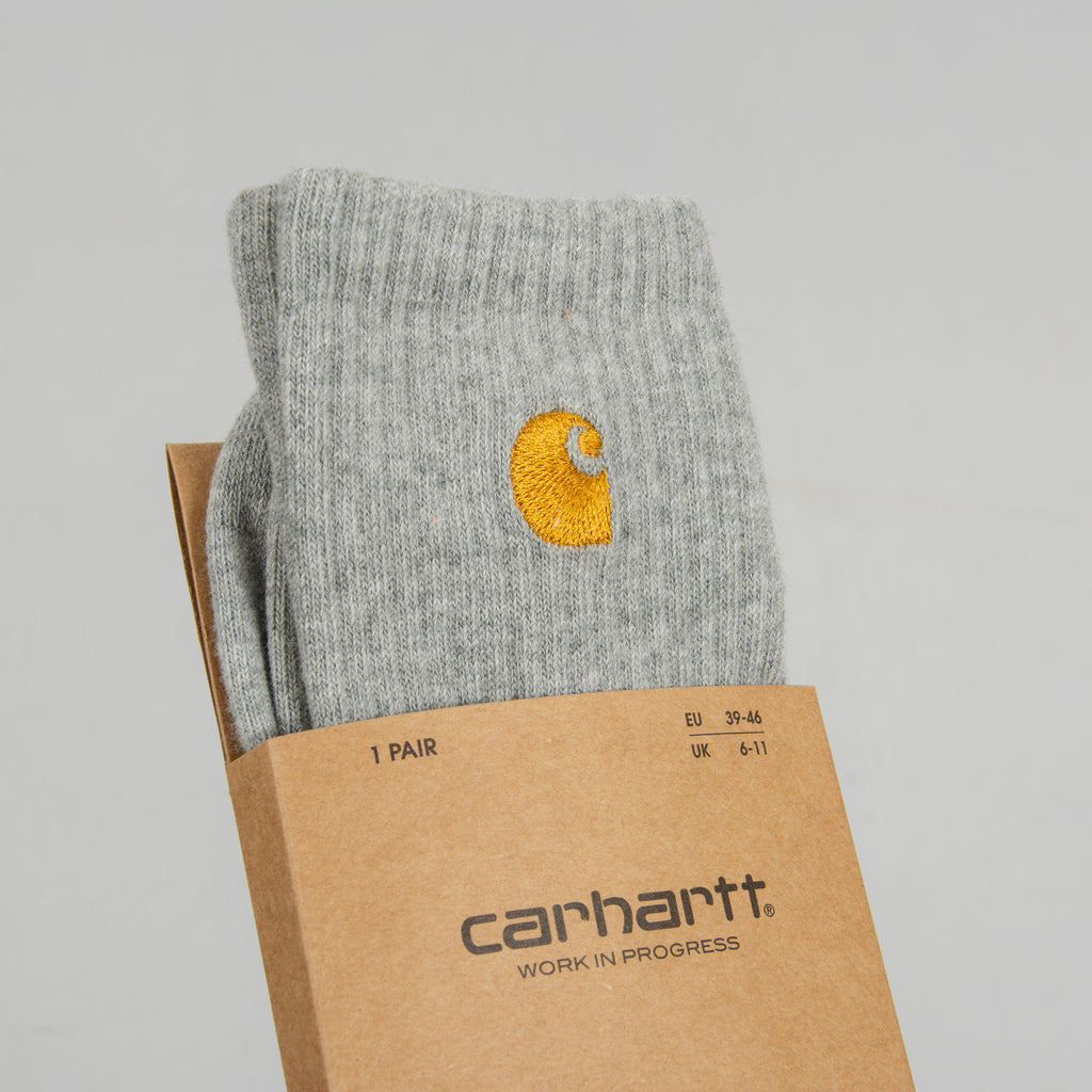 Carhartt WIP Chase Socks - Grey Heather /Gold 2