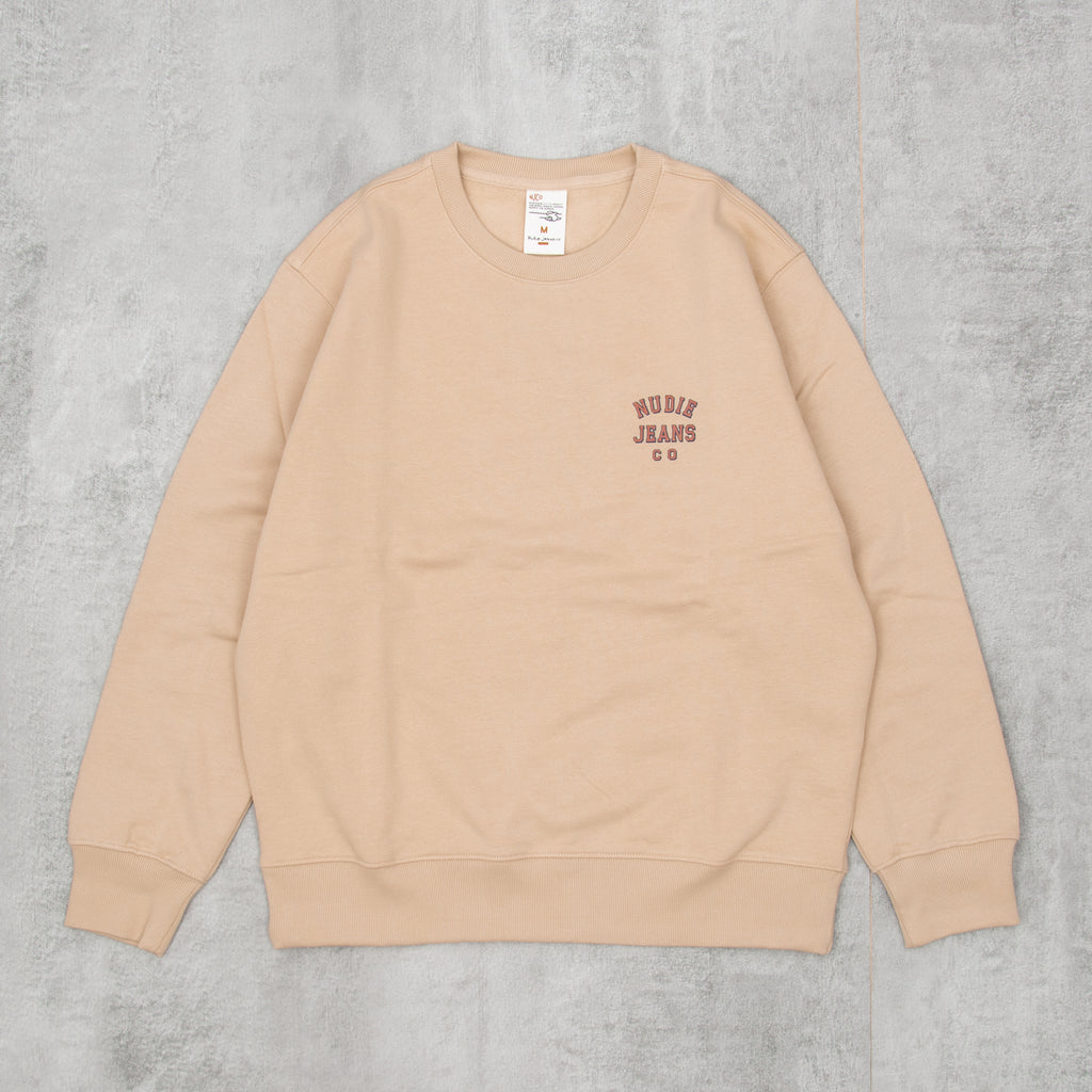 Nudie Frasse Logo Sweatshirt - Cream 1