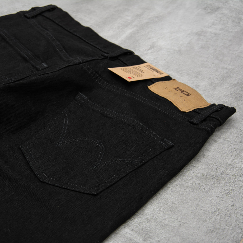 Edwin Regular Tapered Jeans Kaihara Stretch - Black x Black Rinsed 5