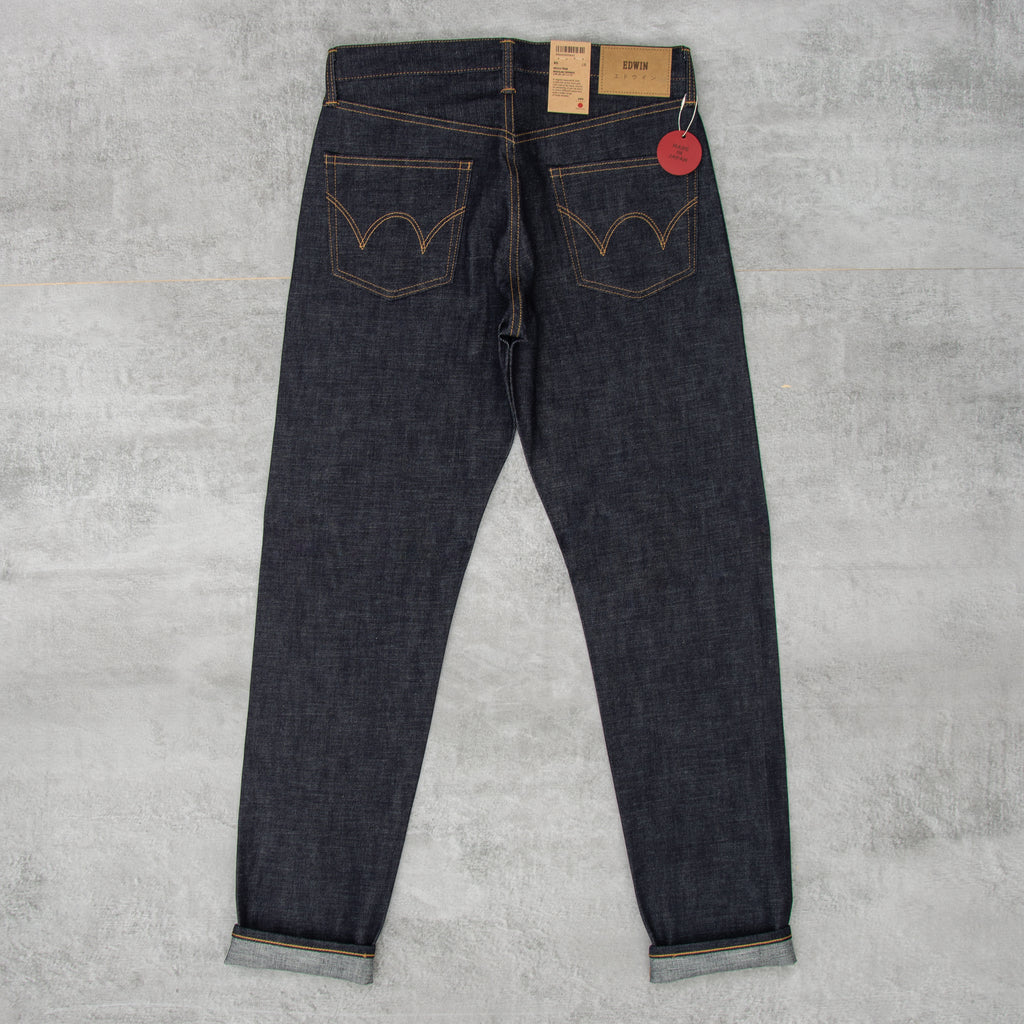 Edwin Regular Tapered Jeans Nihon Menpu - Rainbow Dark Pure Indigo Unwashed 1