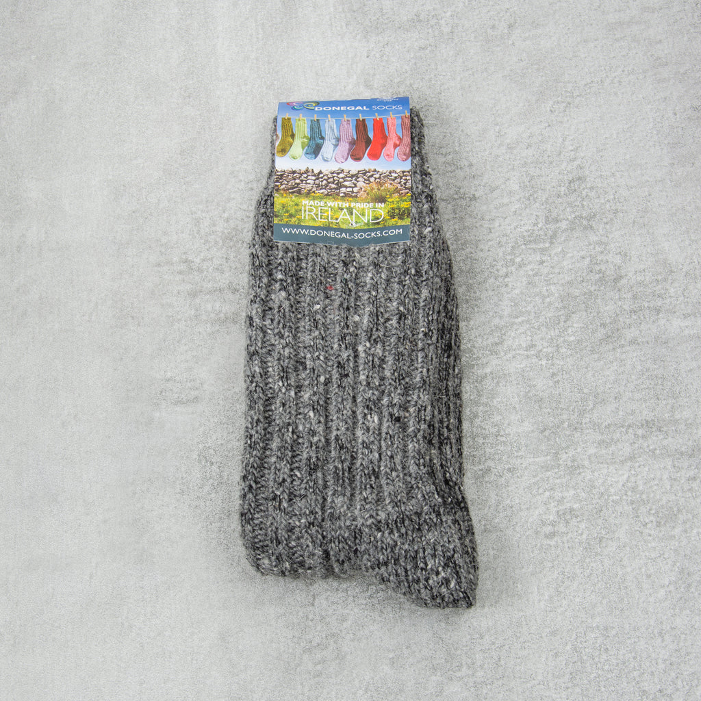 Donegal Socks in traditional Wool - 319 Charcoal 1