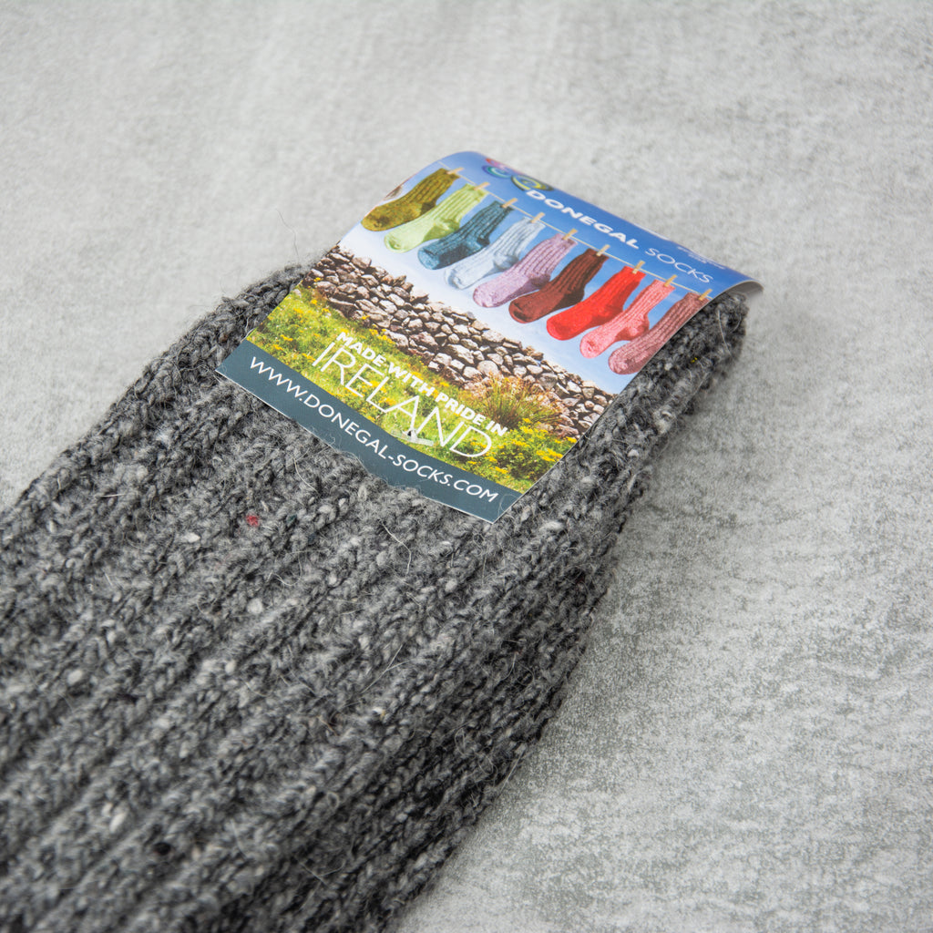 Donegal Socks in traditional Wool - 319 Charcoal 2
