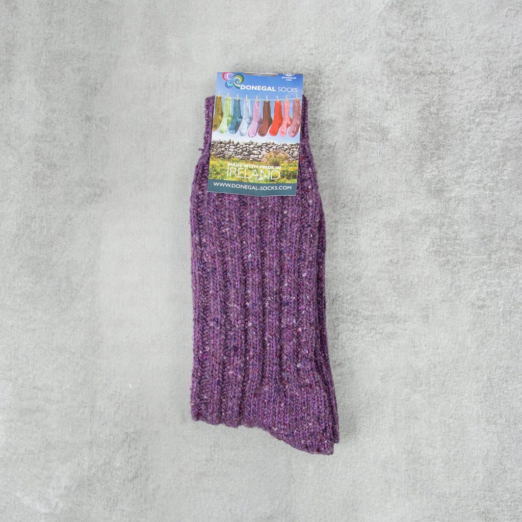 Donegal Socks in traditional Wool - 336 Purple 1