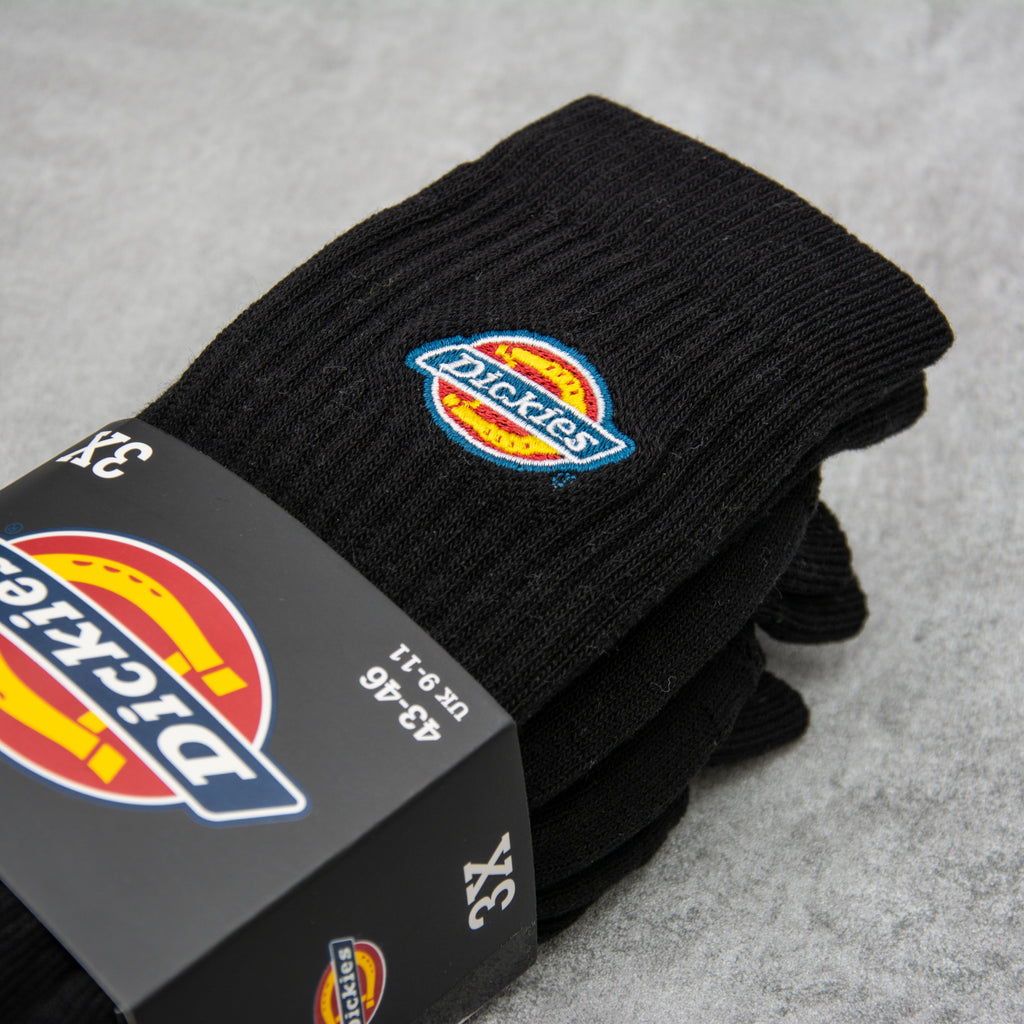 Dickies Valley Grove Socks 3 Pack - Black 2