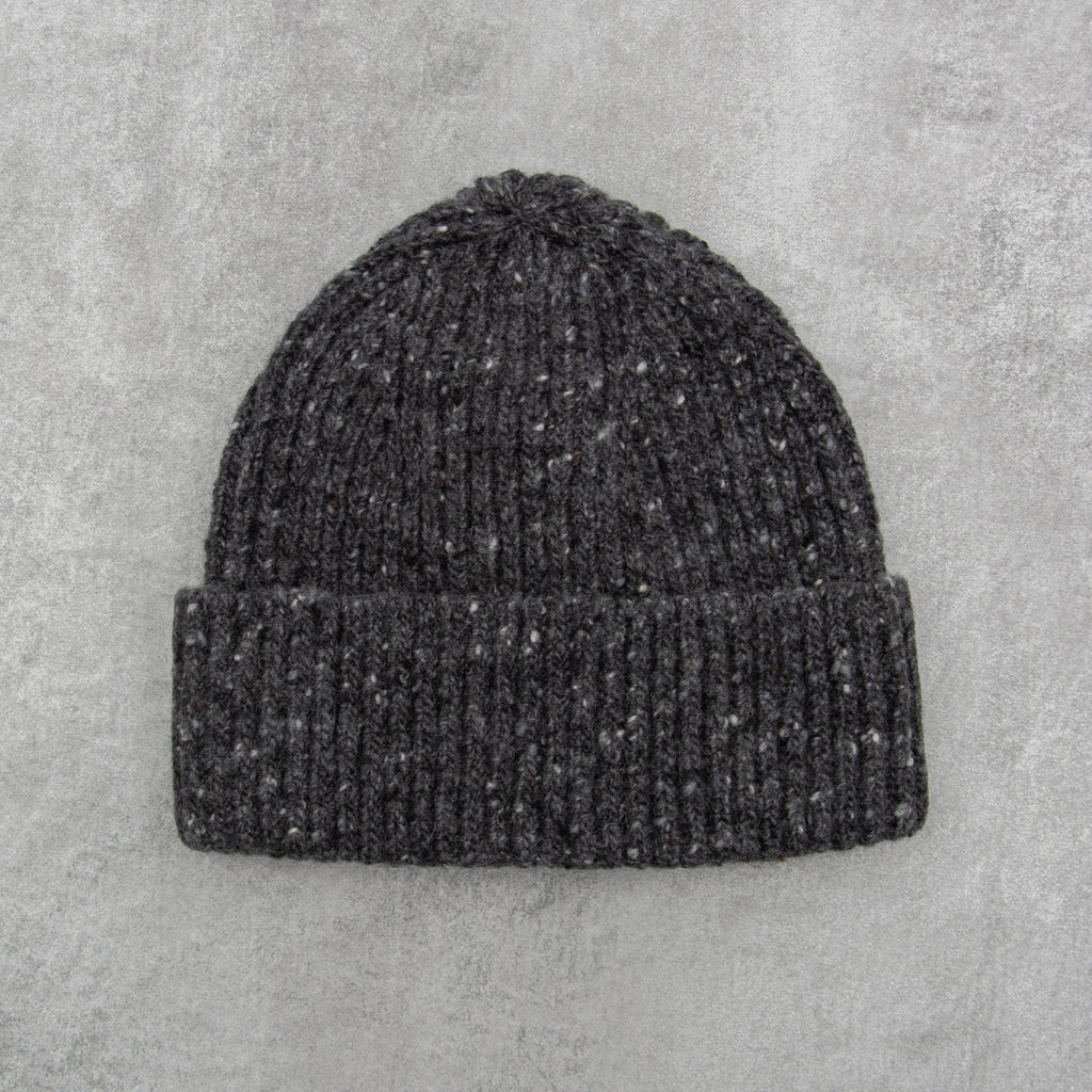 Donegal Wool Beanie - Charcoal 1