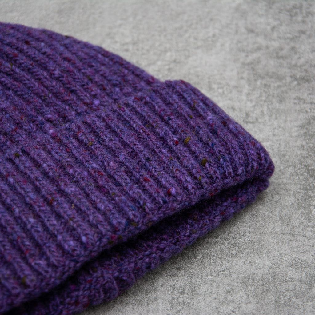 Donegal Wool Beanie - Purple 2