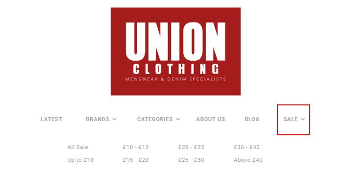 Union Clothing Summer Sale Now On