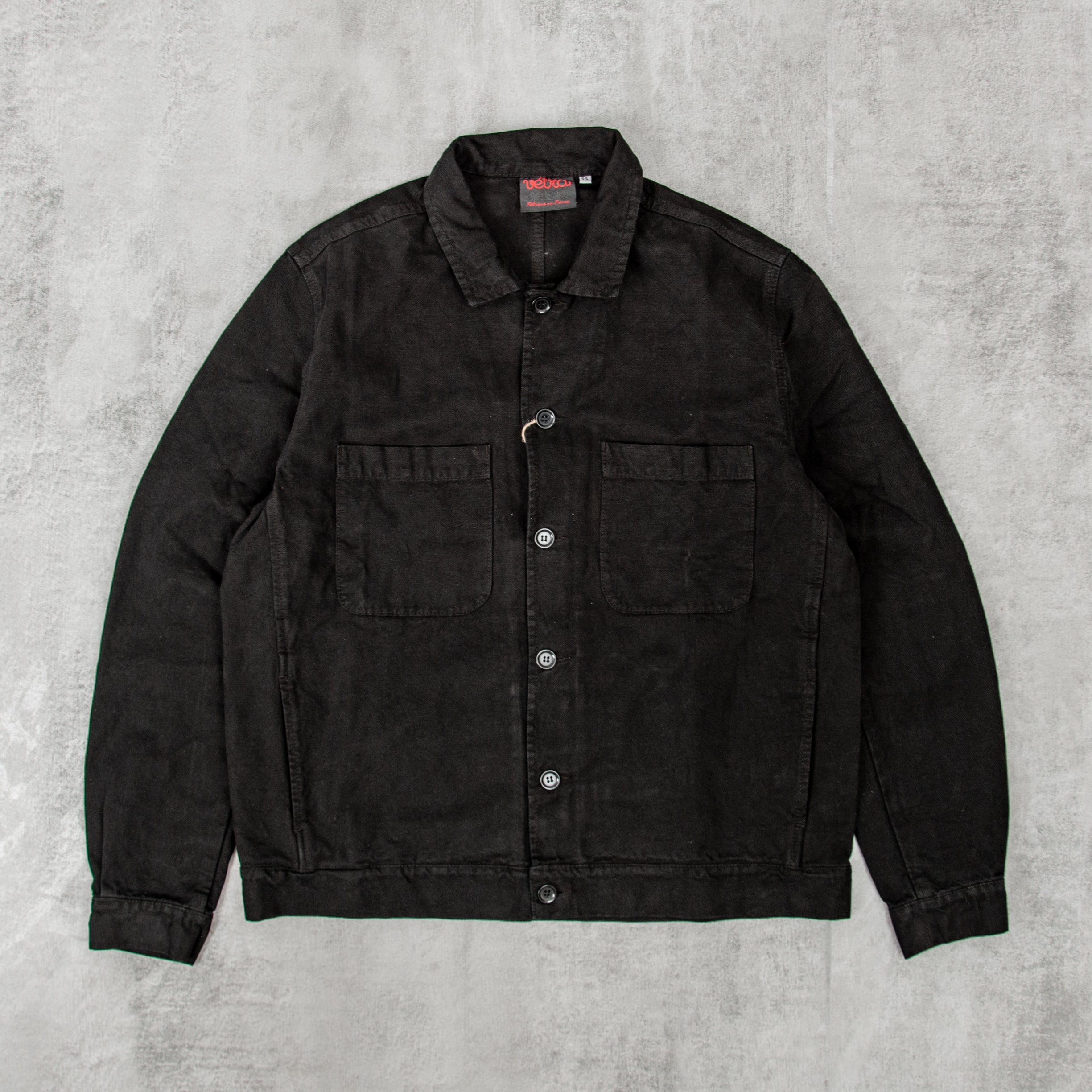 Vetra Mens French 5C Work Jacket Heavy Twill Stone Black VETRA 