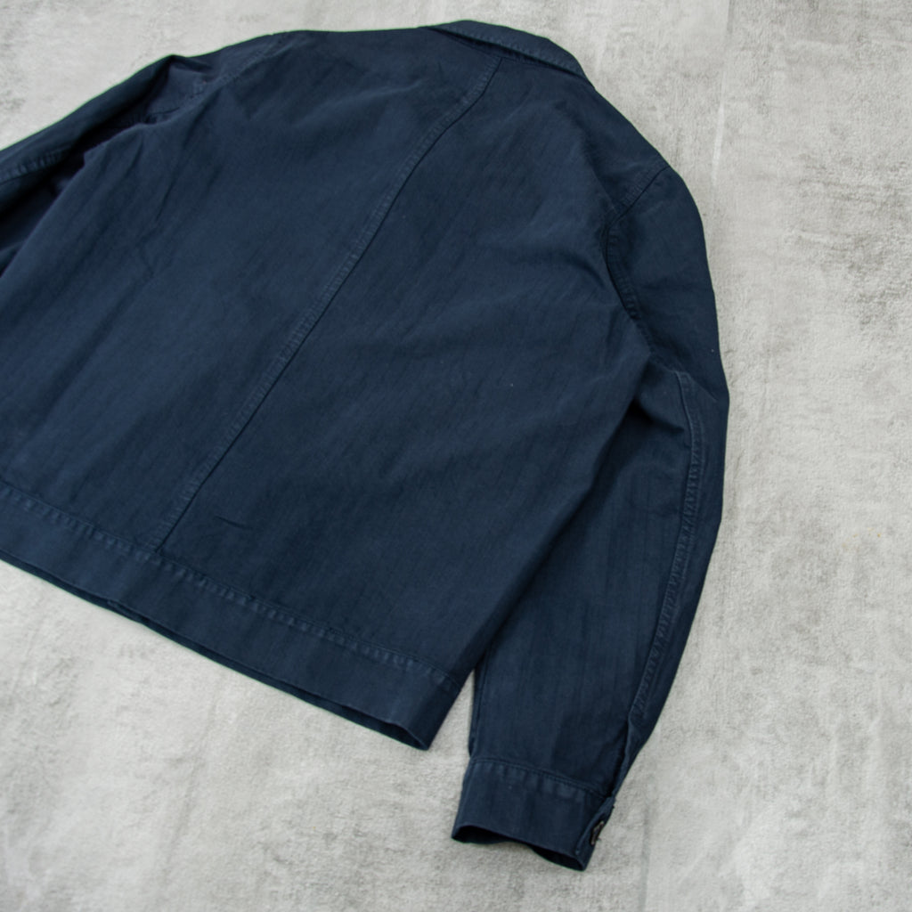 Vetra 27C Herringbone Weaved Bomber Jacket - Navy 3