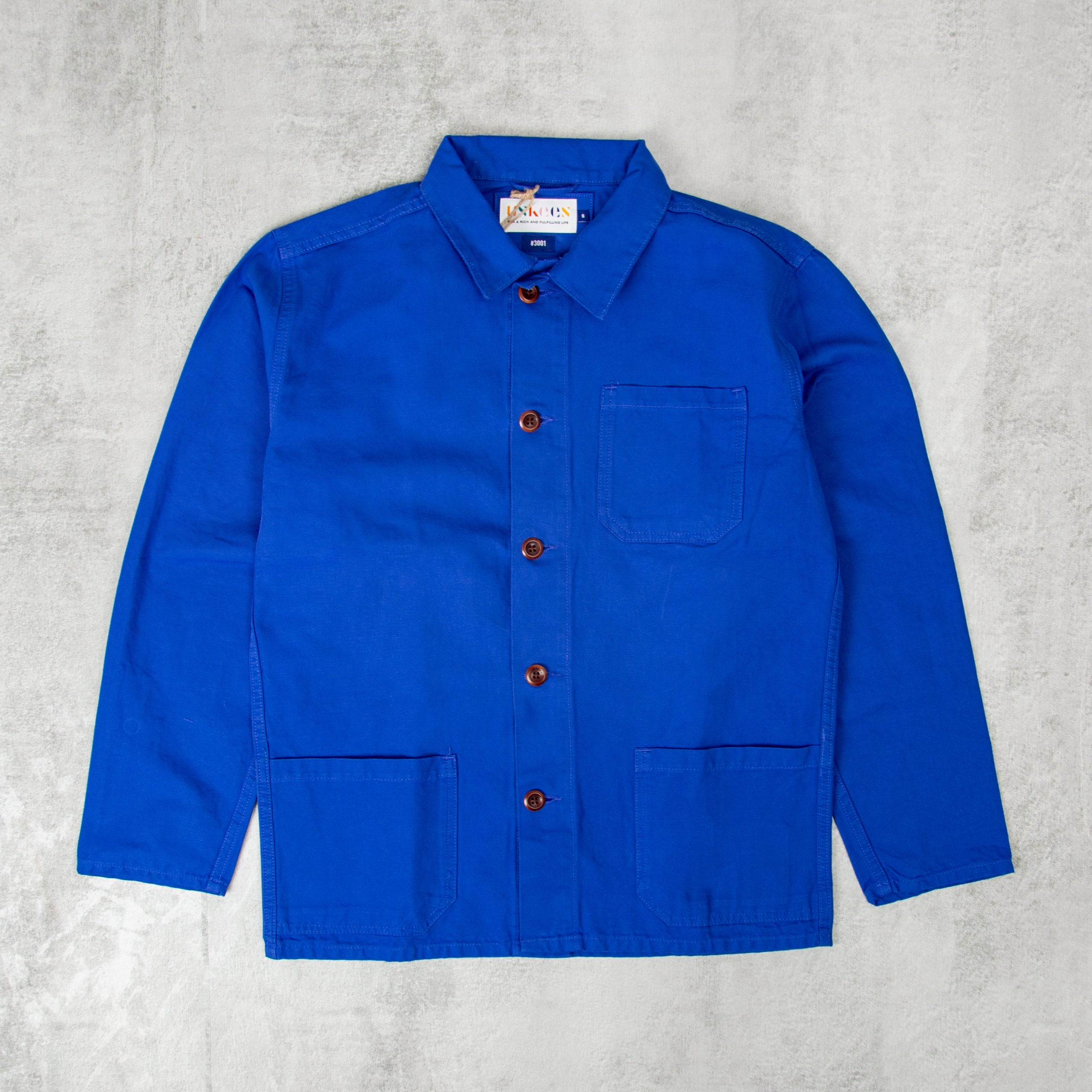 UNBIND OVERSHIRTS ジャケット　青 Buy the 3001 Uskees Button Overshirt - Ultra Blue @Union Clothing