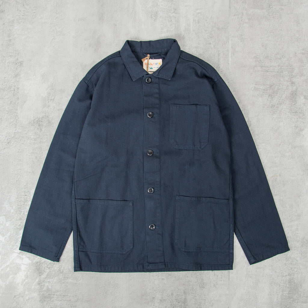 Uskees 3001 Drill Buttoned Overshirt - Blueberry 1