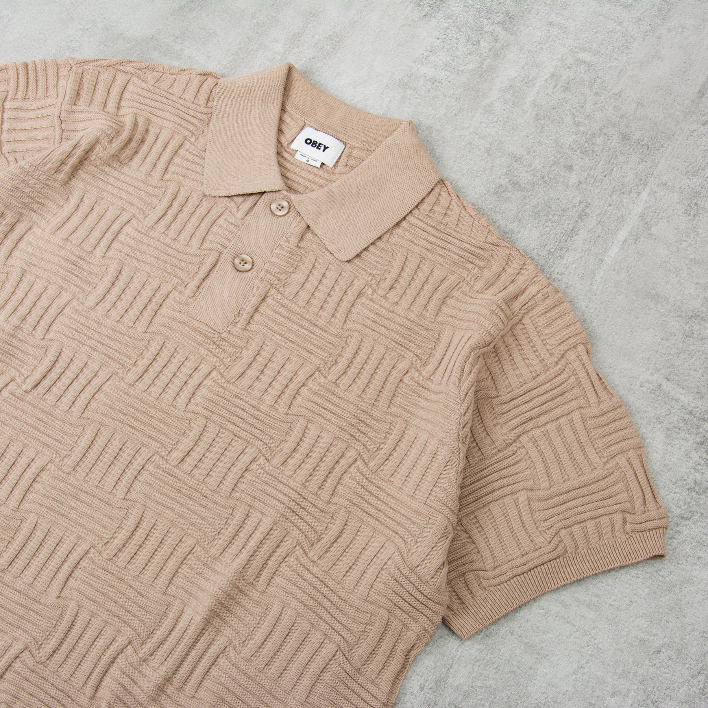 Buy the Obey Alfred Polo Sweater S/S - Silver Grey@Union Clothing 
