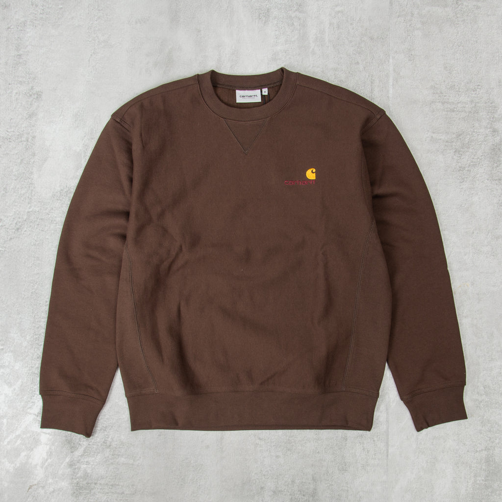 Carhartt WIP American Script Sweat - Tobacco 1