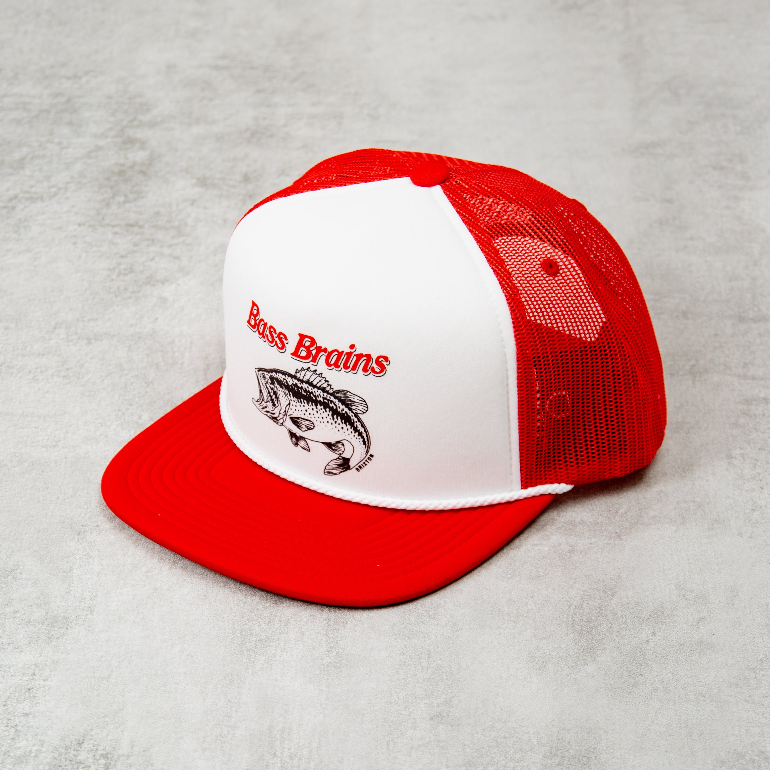 Buy the Brixton Bass Brains Trucker - Crimson / White @Union