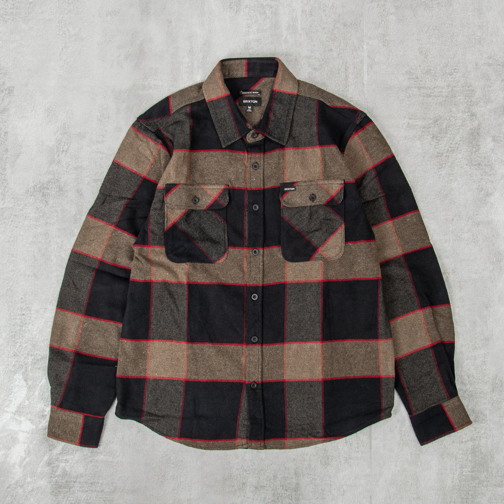 Brixton Bowery L/S Flannel Shirt - Heather Grey / Charcoal 1