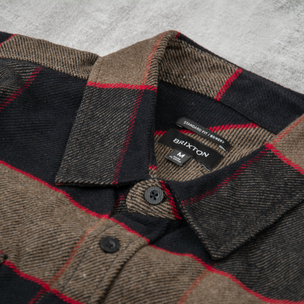Brixton Bowery L/S Flannel Shirt - Heather Grey / Charcoal 3