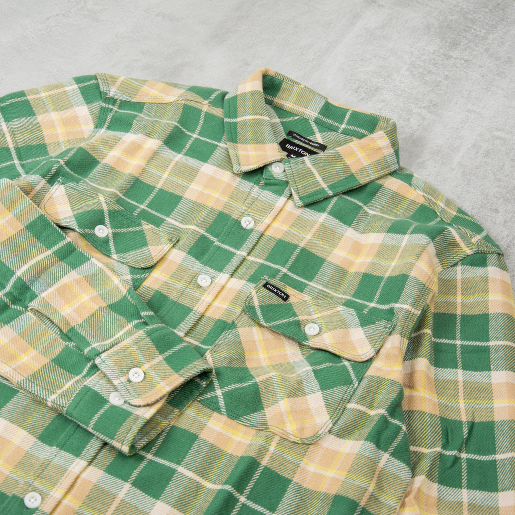 Brixton Bowery L/S Flannel Shirt - Pine Needle / Gold 2