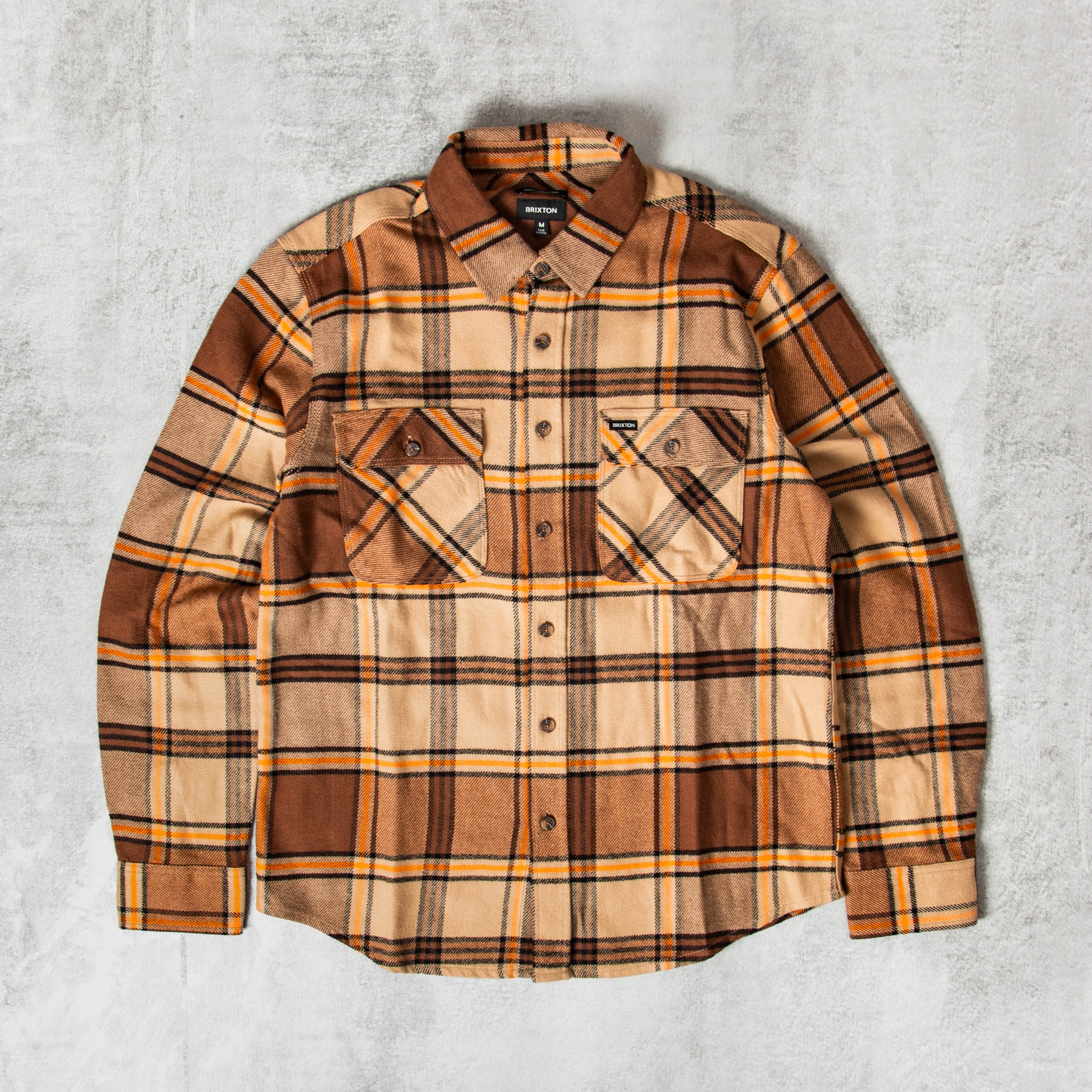 BRIXTON Heren Bowery L/S flanellen overhemd met knopen