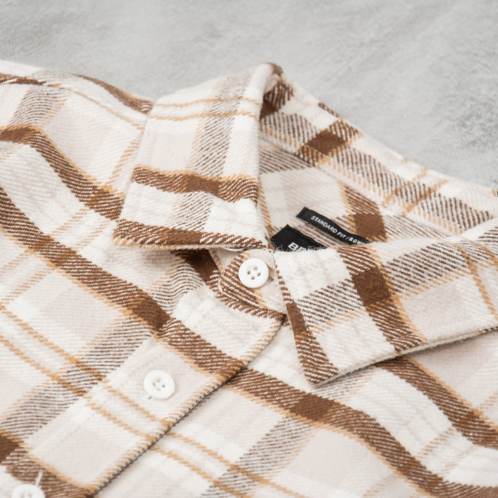 Brixton Bowery L/S Heavy Weight Flannel Shirt - Beige / Off White / Desert Palm 3