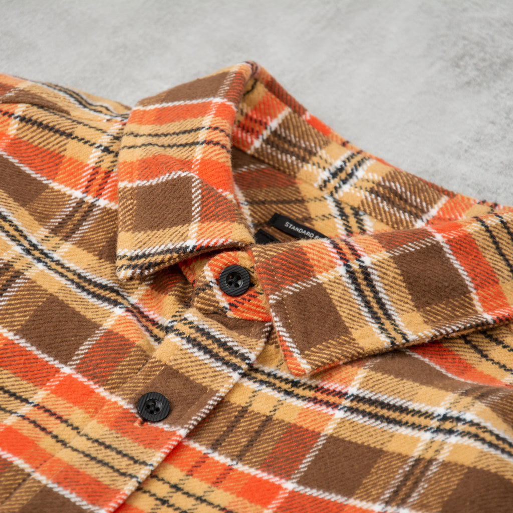 Brixton Bowery L/S Heavy Weight Flannel Shirt - Desert Palm / Antelope / Burnt Red 3