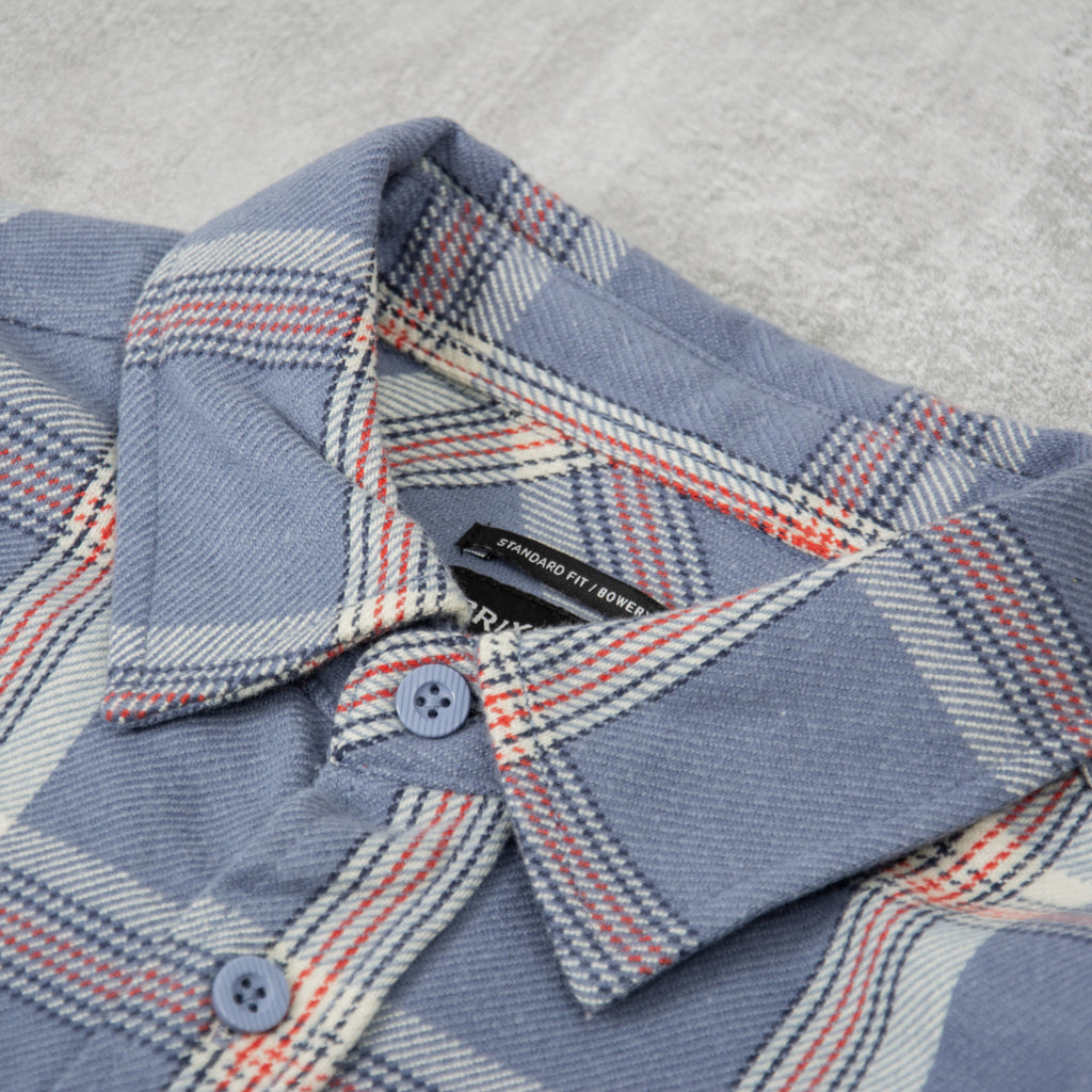 Brixton Bowery Stretch Flannel - Flint Blue / Grey 3